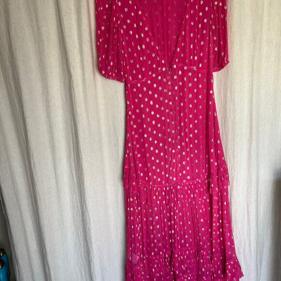 RIXO Shireen Pink Midi Maxi Dot Dress size US 2 - Picture 7 of 9